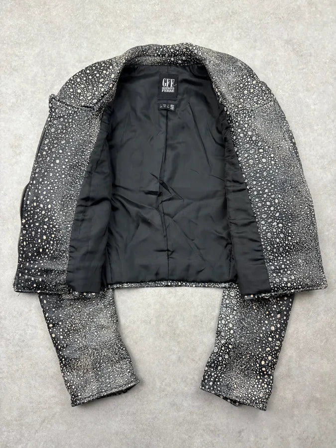 Gianfranco Ferré Black Leather Studded Blazer and Skirt Set byjGdAV 7