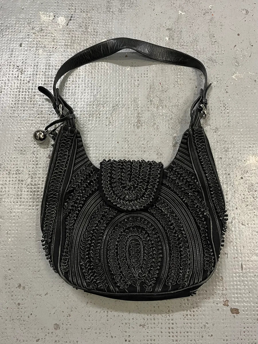 Gianfranco Ferré Black Leather Textured Hobo Bag hlKUlxw 0