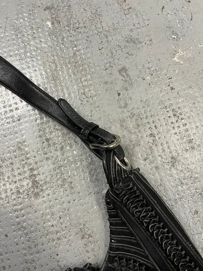 Gianfranco Ferré Black Leather Textured Hobo Bag hlKUlxw 5