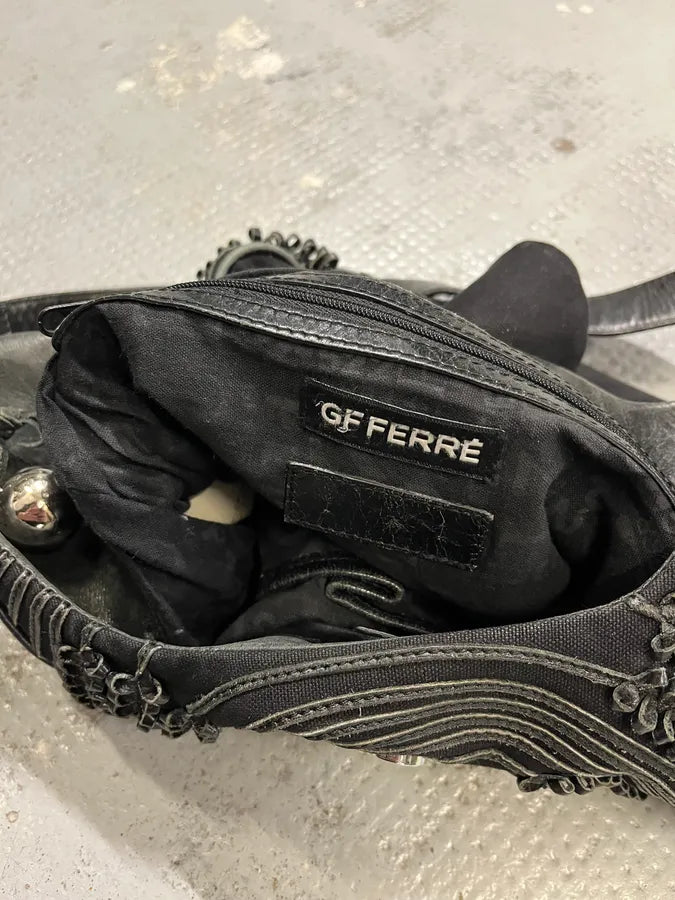Gianfranco Ferré Black Leather Textured Hobo Bag hlKUlxw 8