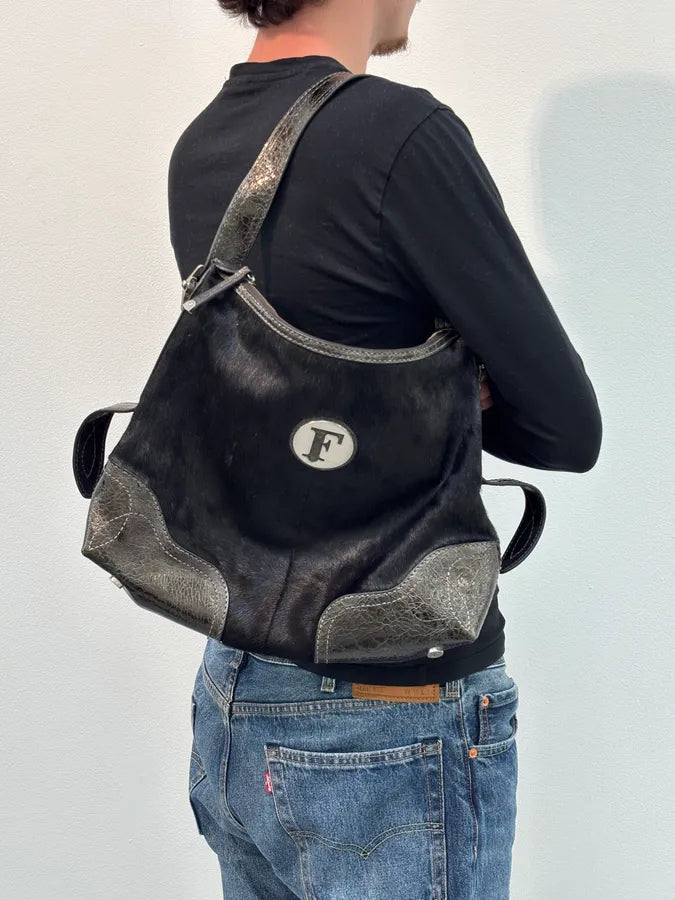 Gianfranco Ferré Black Pony Hair Shoulder Bag rzLABBr 3