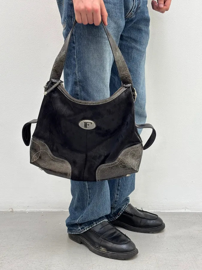 Gianfranco Ferré Black Pony Hair Shoulder Bag rzLABBr 2