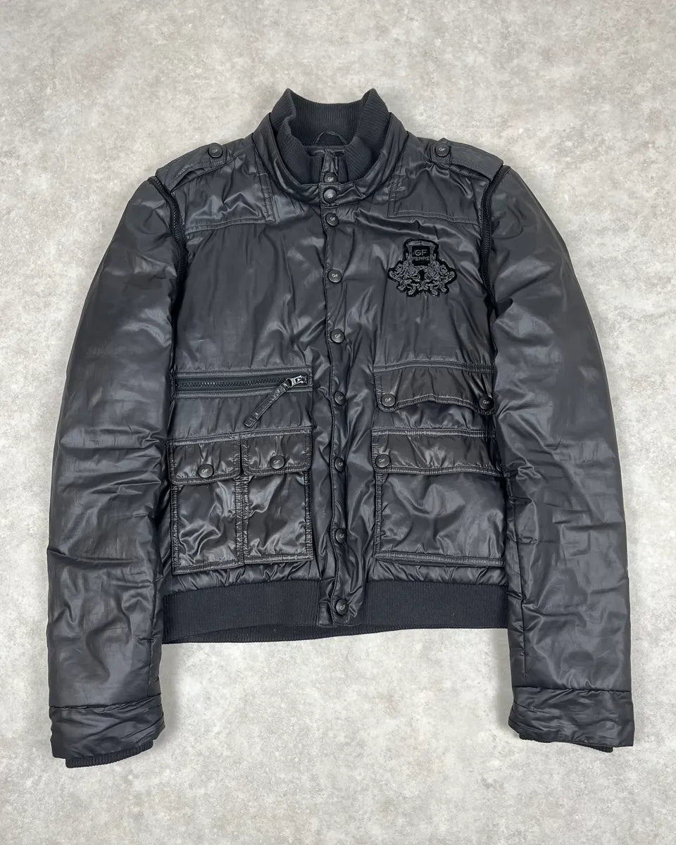 Gianfranco Ferré Black Signature Nylon Jacket with Detachable Sleeves qjHdHXf 0