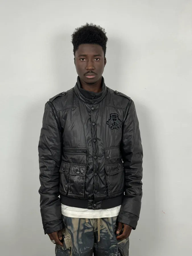 Gianfranco Ferré Black Signature Nylon Jacket with Detachable Sleeves qjHdHXf 1