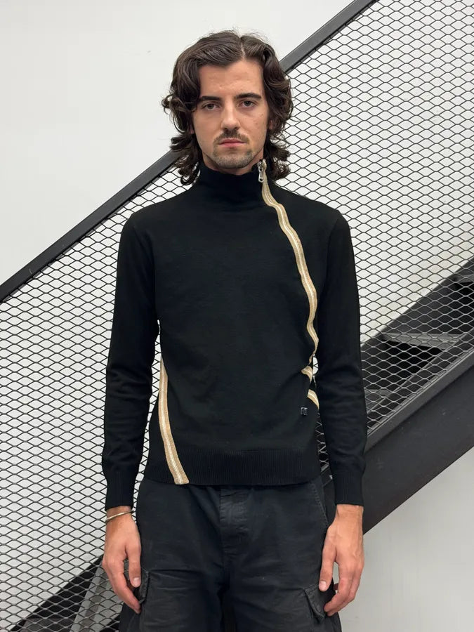 Gianfranco Ferré Black Spiral Zip Turtleneck Sweater NqfpfuM 2