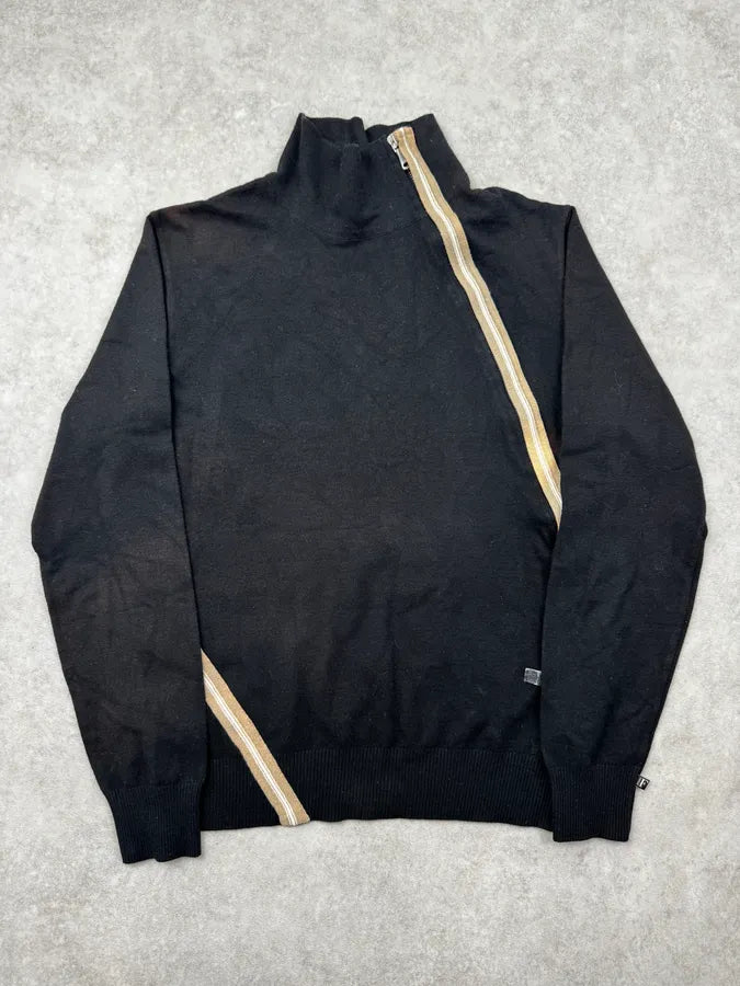 Gianfranco Ferré Black Spiral Zip Turtleneck Sweater NqfpfuM 0