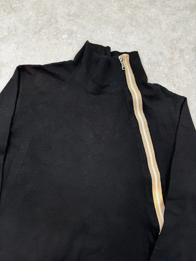 Gianfranco Ferré Black Spiral Zip Turtleneck Sweater NqfpfuM 4