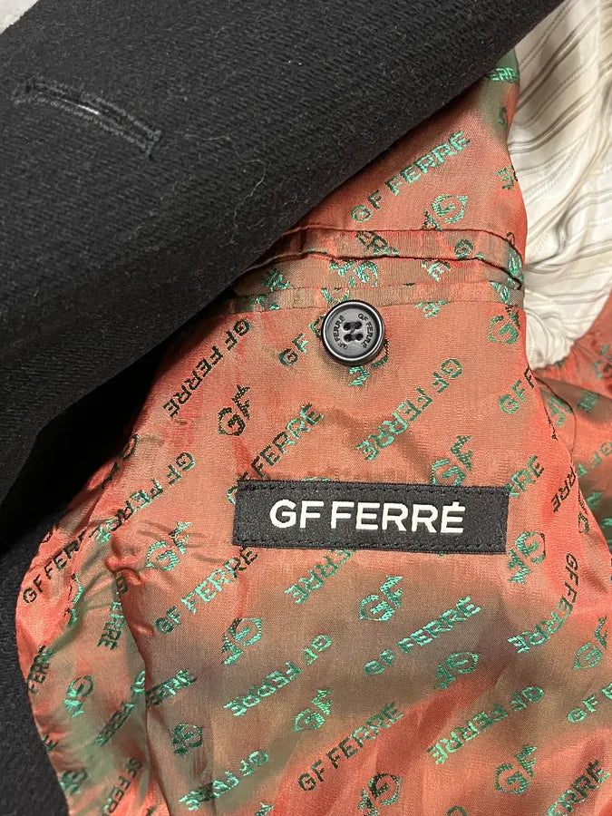 2000s Gianfranco Ferré Black Wool Double-Breasted Coat BonNqcl 9