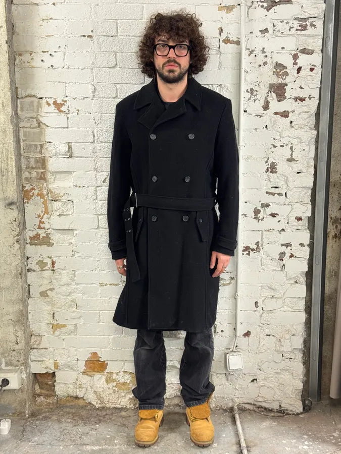 2000s Gianfranco Ferré Black Wool Double-Breasted Coat BonNqcl 1