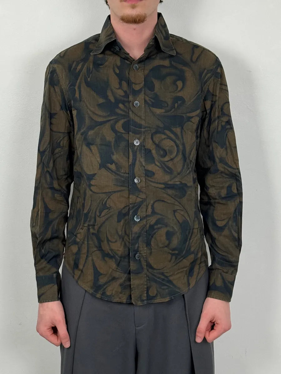 2000s Gianfranco Ferré Brown Floral Print Shirt LGSTPiv 1