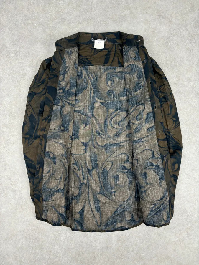 2000s Gianfranco Ferré Brown Floral Print Shirt LGSTPiv 6