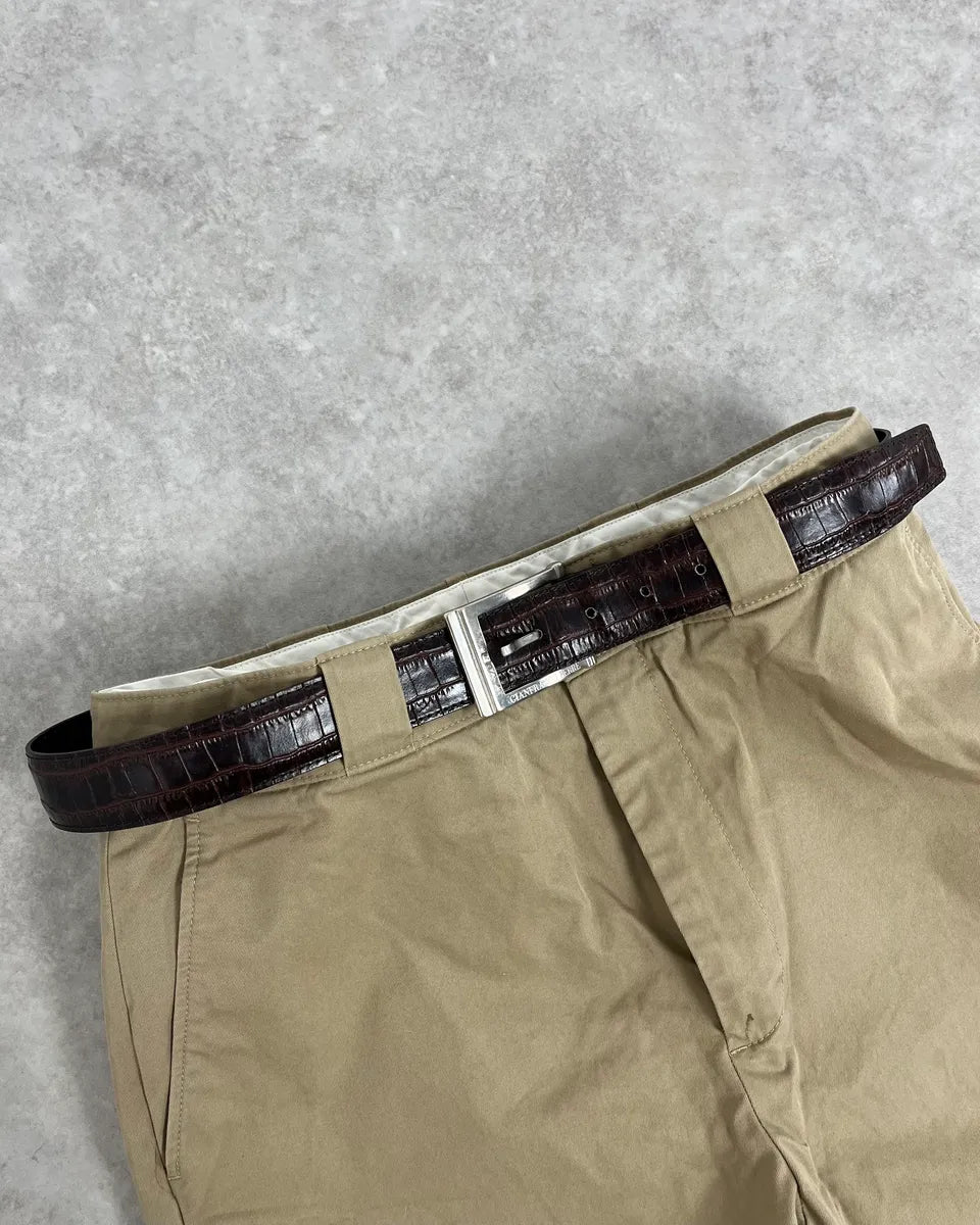 Gianfranco Ferré Brown Crocodile Effect Leather Belt fdxtOEG 0