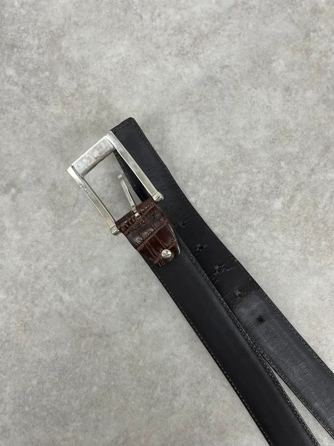 Gianfranco Ferré Brown Crocodile Effect Leather Belt fdxtOEG 3