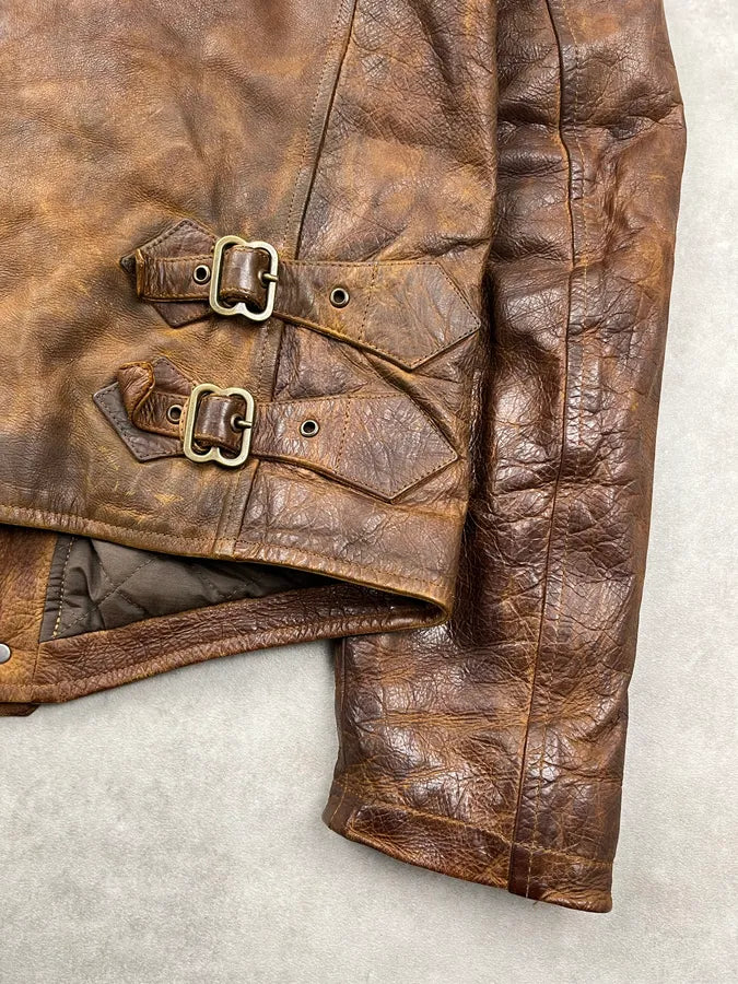 2000s Gianfranco Ferré Brown Leather Buttoned Leather Jacket XKfeFvJ 11