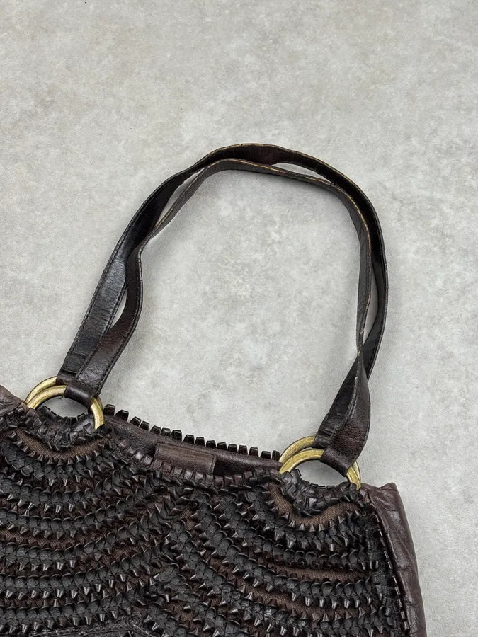 Gianfranco Ferré Brown Leather Scalloped Shoulder Bag yeihjbc 4