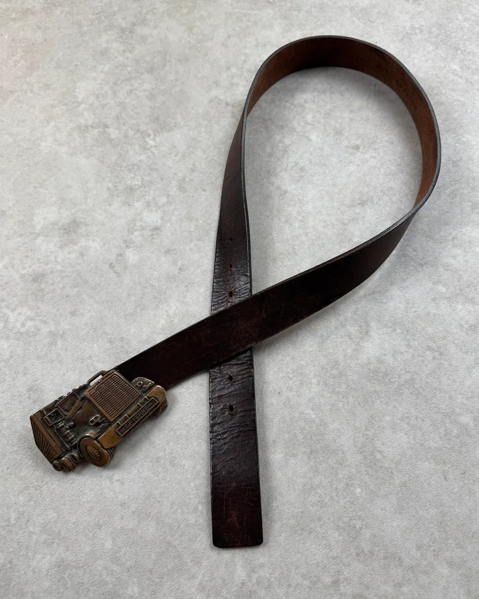 Gianfranco Ferré Brown Leather Truck Buckle Belt ZlsuMAM 0