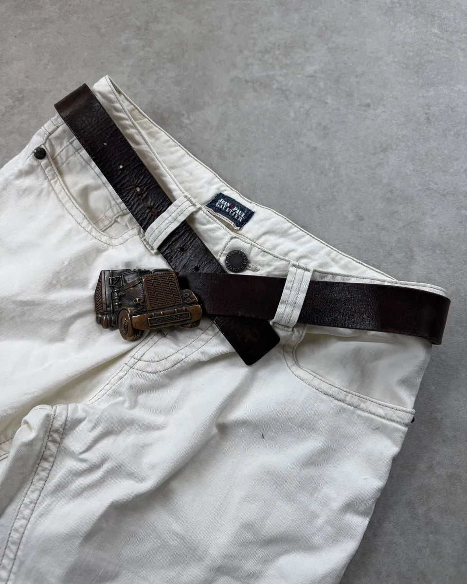 Gianfranco Ferré Brown Leather Truck Buckle Belt ZlsuMAM 2
