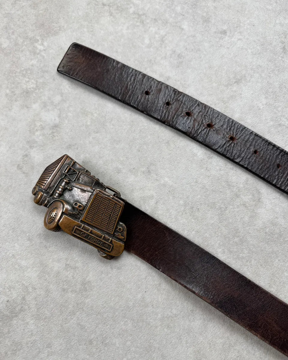 Gianfranco Ferré Brown Leather Truck Buckle Belt ZlsuMAM 3