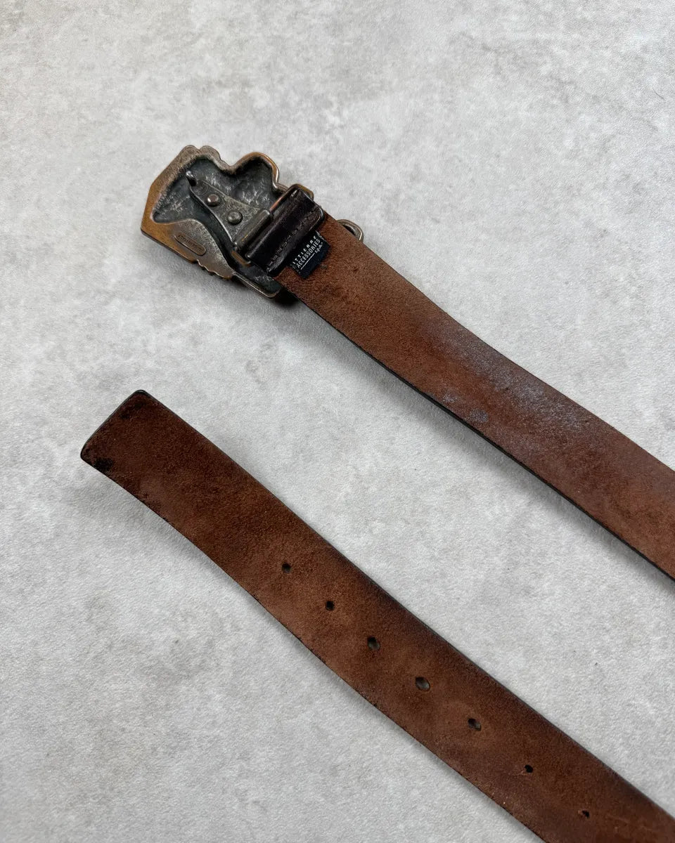 Gianfranco Ferré Brown Leather Truck Buckle Belt ZlsuMAM 5