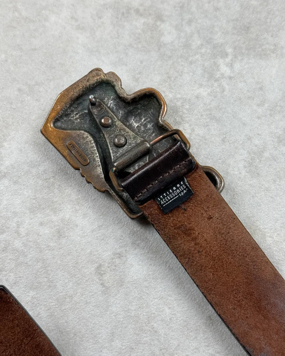 Gianfranco Ferré Brown Leather Truck Buckle Belt ZlsuMAM 6