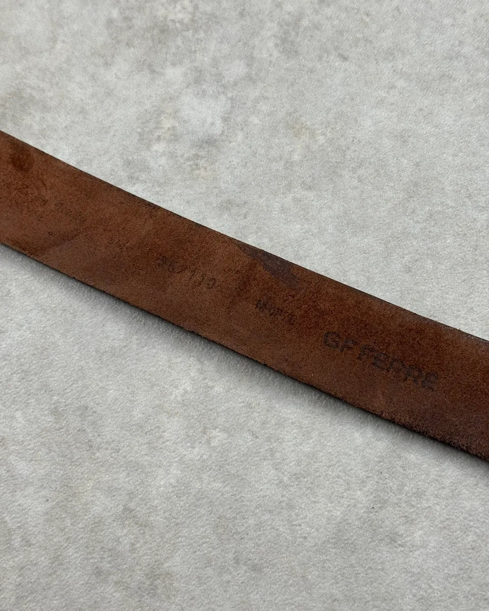 Gianfranco Ferré Brown Leather Truck Buckle Belt ZlsuMAM 7