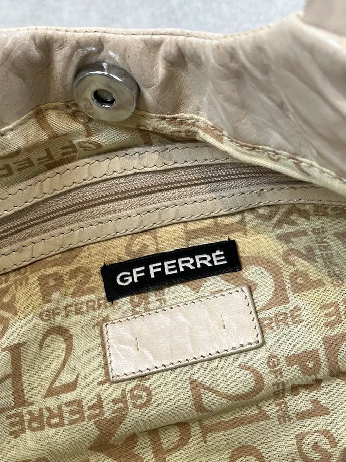 Gianfranco Ferré Circle Woven Cream Handle Bag yoMBrIg 7