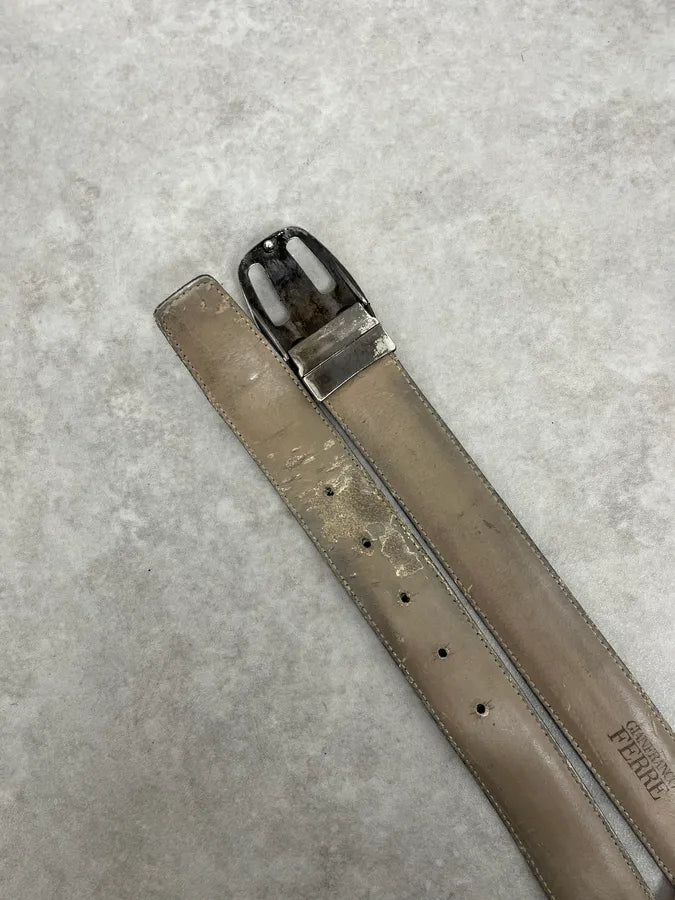 Gianfranco Ferré Crocodile Effect Blue Leather Belt nLgVlCA 6