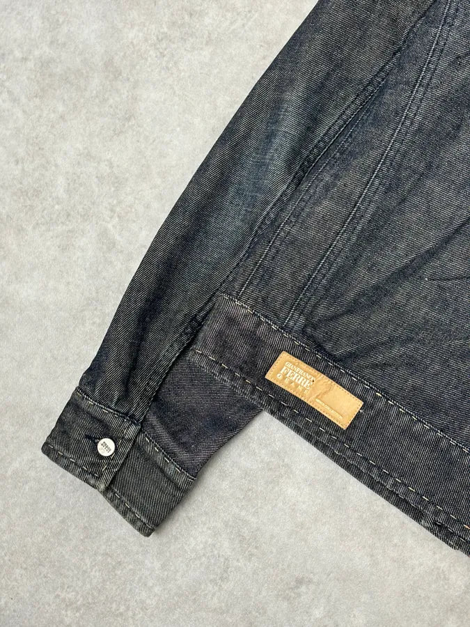2000s Gianfranco Ferré Dark Blue Denim Jacket  HLEjtJR 9