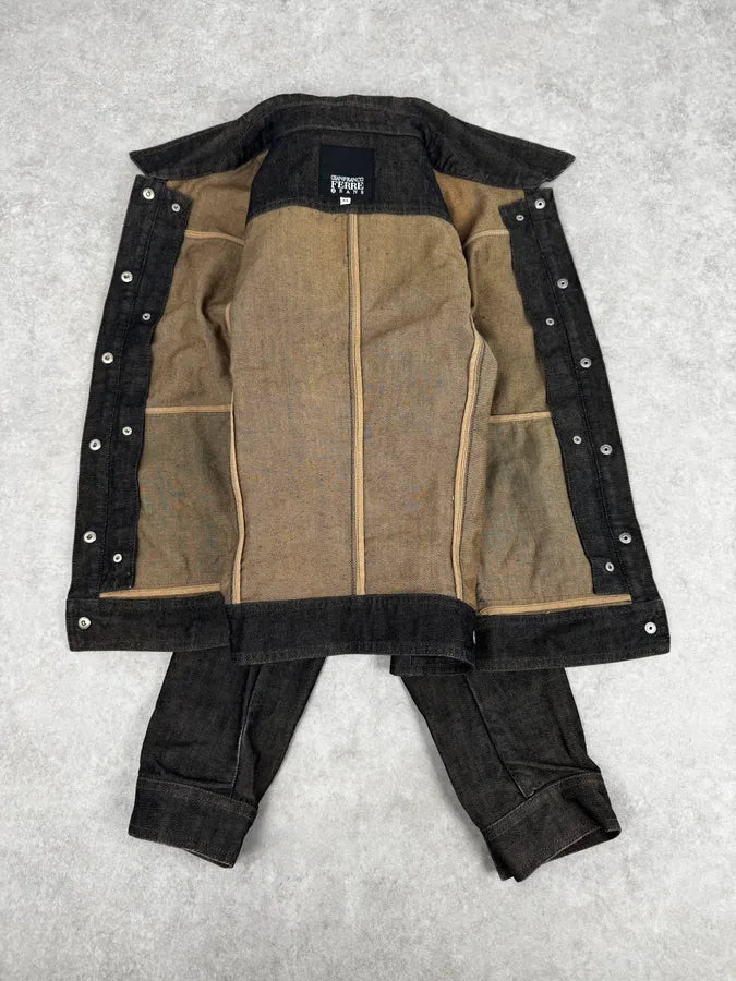 AW2005 Gianfranco Ferré Dark Grey Minimalist Denim Jacket uQJLRQH 6