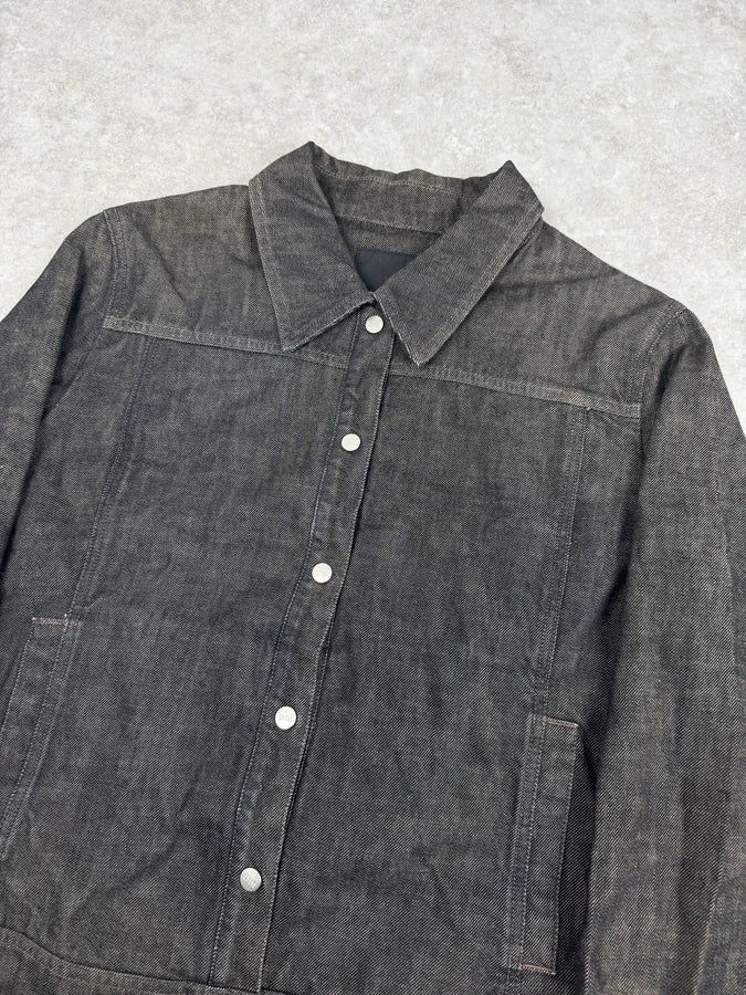 AW2005 Gianfranco Ferré Dark Grey Minimalist Denim Jacket uQJLRQH 4