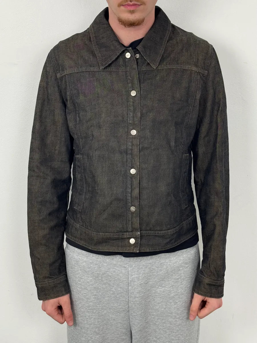 AW2005 Gianfranco Ferré Dark Grey Minimalist Denim Jacket uQJLRQH 1
