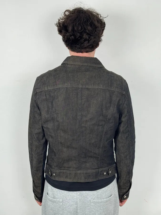 AW2005 Gianfranco Ferré Dark Grey Minimalist Denim Jacket uQJLRQH 2