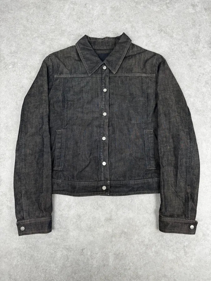 AW2005 Gianfranco Ferré Dark Grey Minimalist Denim Jacket uQJLRQH 0