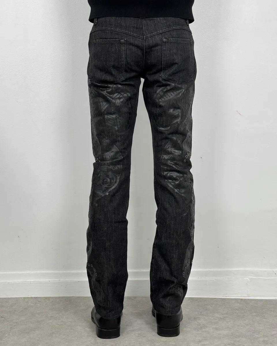 Gianfranco Ferré Dark Printed Denim Jeans FuhqpyU 3