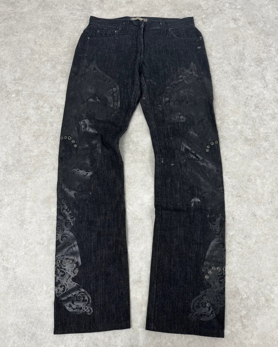 Gianfranco Ferré Dark Printed Denim Jeans FuhqpyU 0