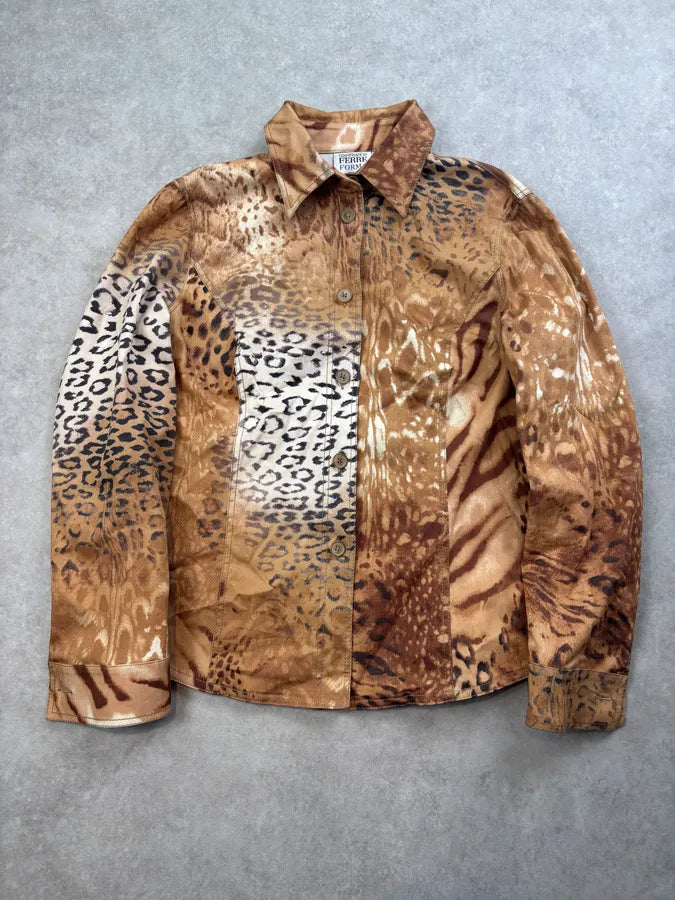 2000s Gianfranco Ferré Leopard Animal Overshirt  XDSTsPj 0
