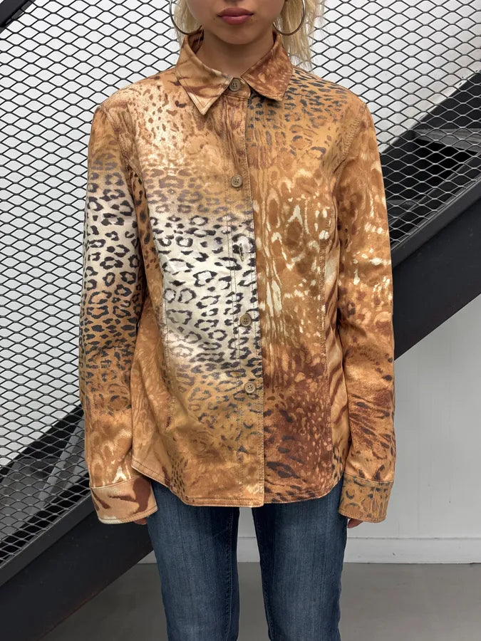 2000s Gianfranco Ferré Leopard Animal Overshirt  XDSTsPj 1