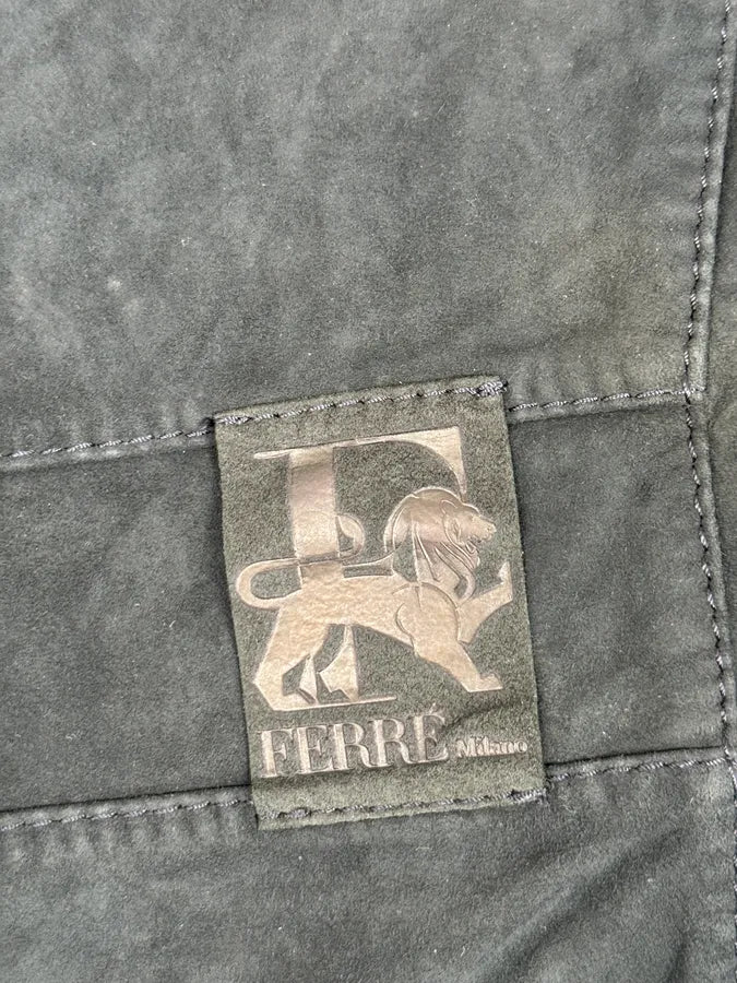 SS2009 Gianfranco Ferré Navy Suede Crocodile Effect Bomber Jacket NayRFcp 9