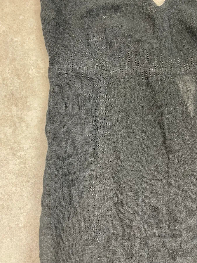 Gianfranco Ferré Black Linen Embroidered Maxi Dress gVTtzbZ 7