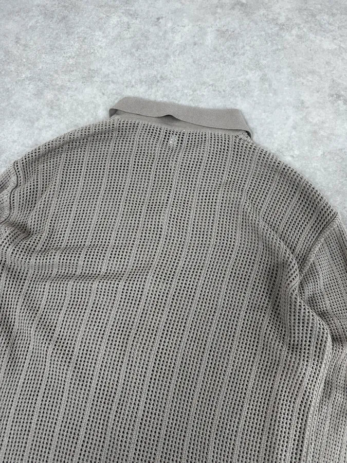 2000s Gianfranco Ferré Perfored Cozy Beige Cardigan Sweater CncrcSZ 5
