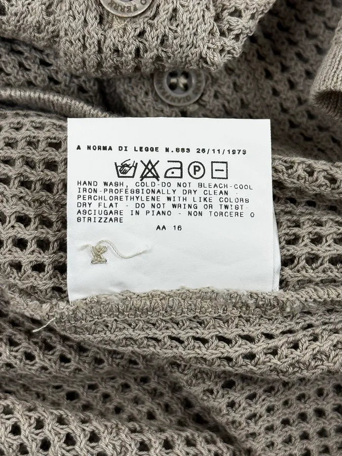 2000s Gianfranco Ferré Perfored Cozy Beige Cardigan Sweater CncrcSZ 10