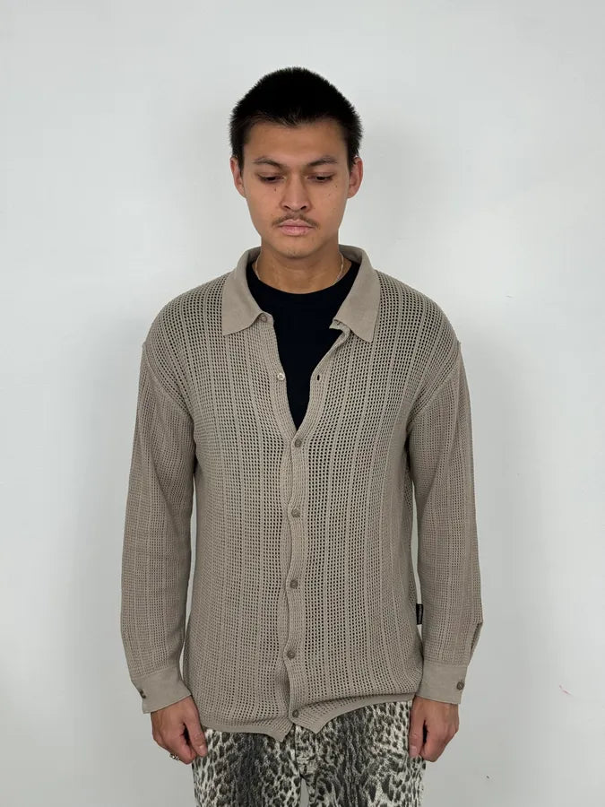 2000s Gianfranco Ferré Perfored Cozy Beige Cardigan Sweater CncrcSZ 1