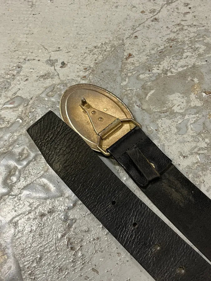 Gianfranco Ferré Propaganda Buckle Leather Belt eGmRGZk 3