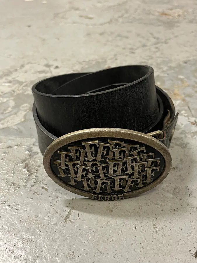 Gianfranco Ferré Propaganda Buckle Leather Belt eGmRGZk 2