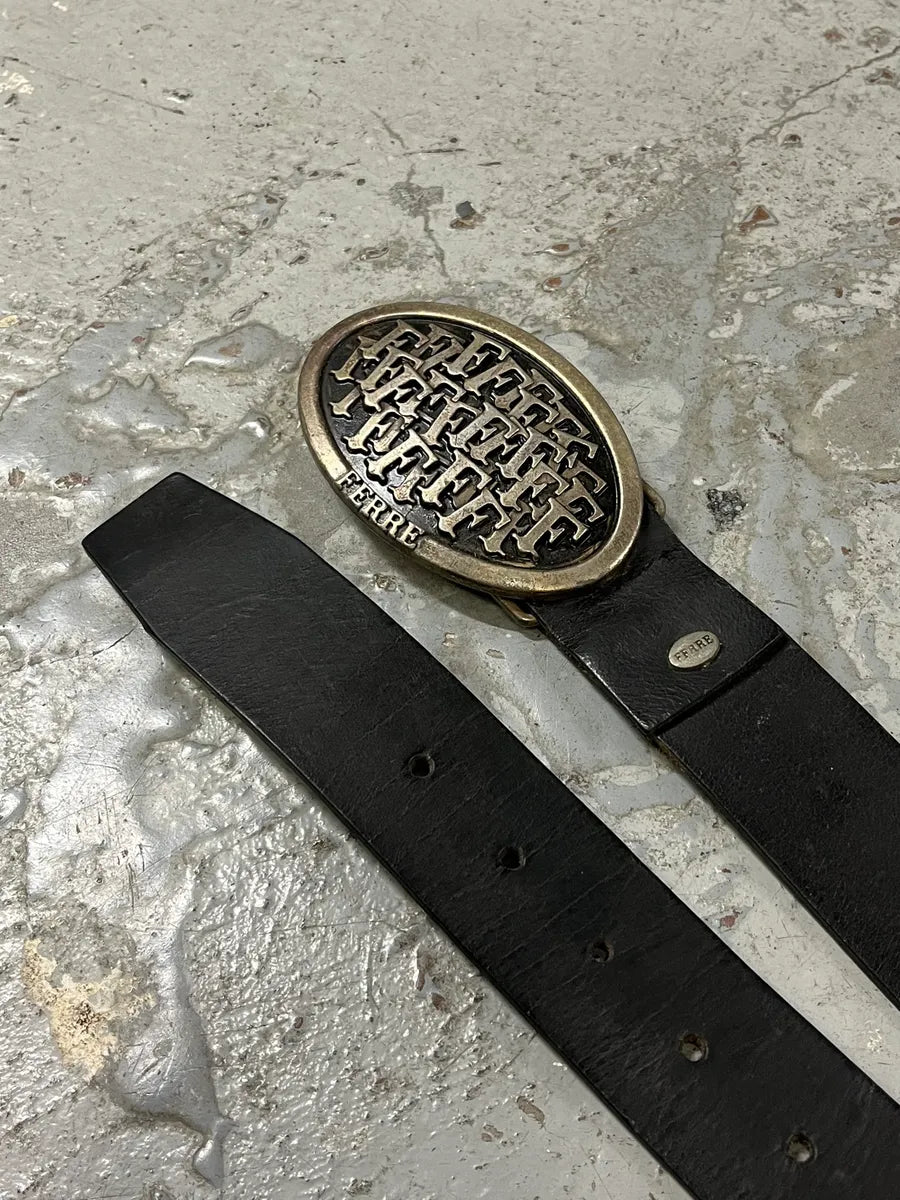 Gianfranco Ferré Propaganda Buckle Leather Belt eGmRGZk 1