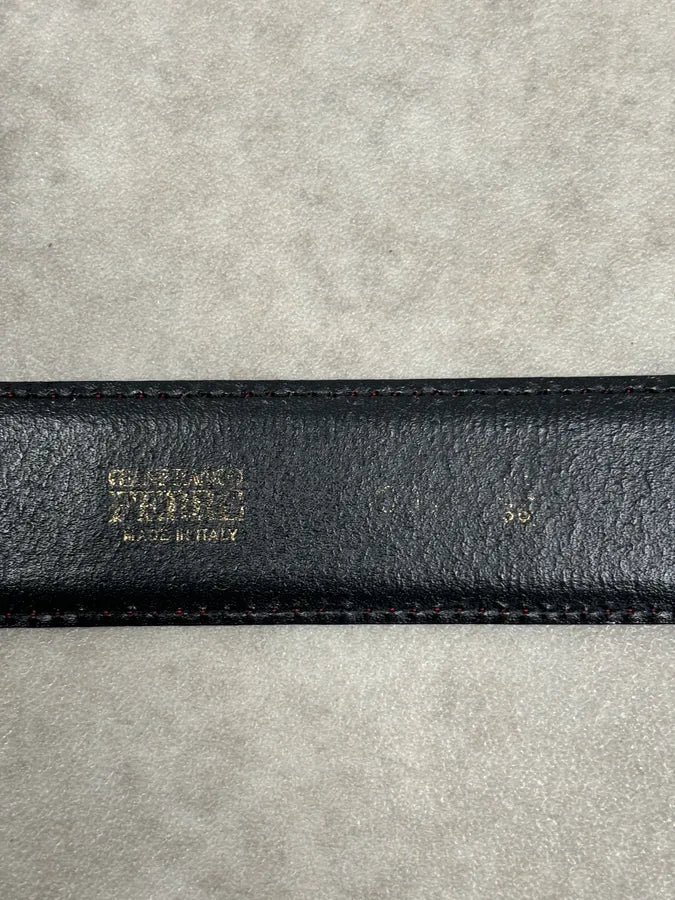 Gianfranco Ferré Red Crocodile Effect Leather Belt Gold Buckle  XVDhLfU 6