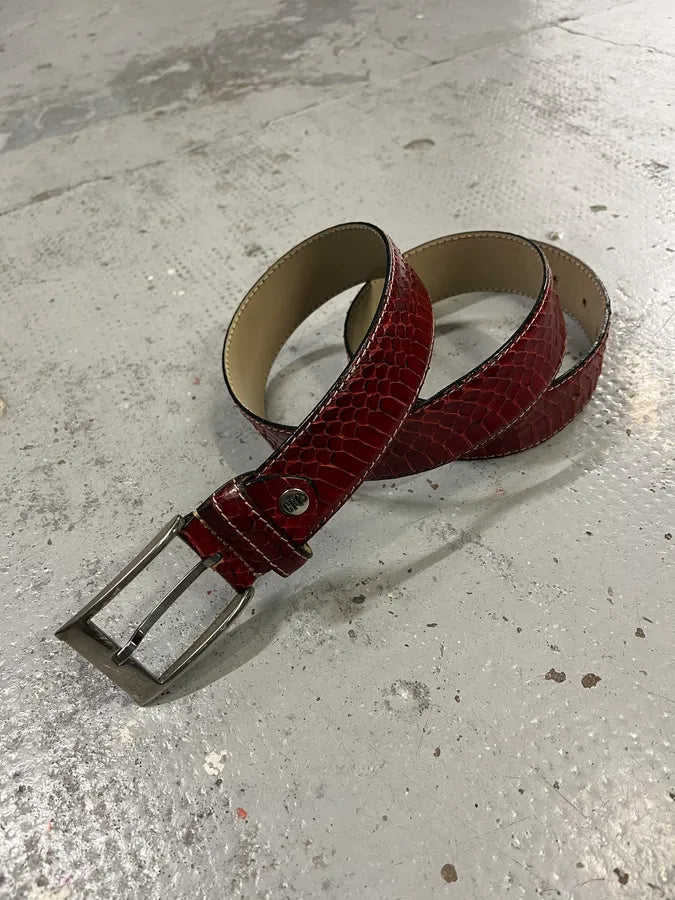 Gianfranco Ferré Red Patent Snake Leather Belt uooNSES 1