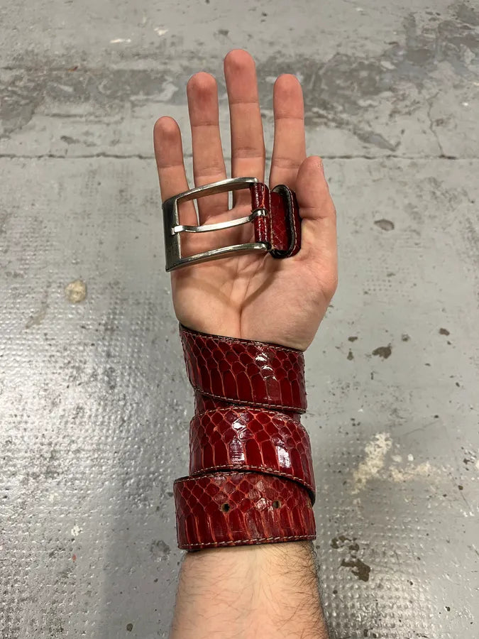 Gianfranco Ferré Red Patent Snake Leather Belt uooNSES 2