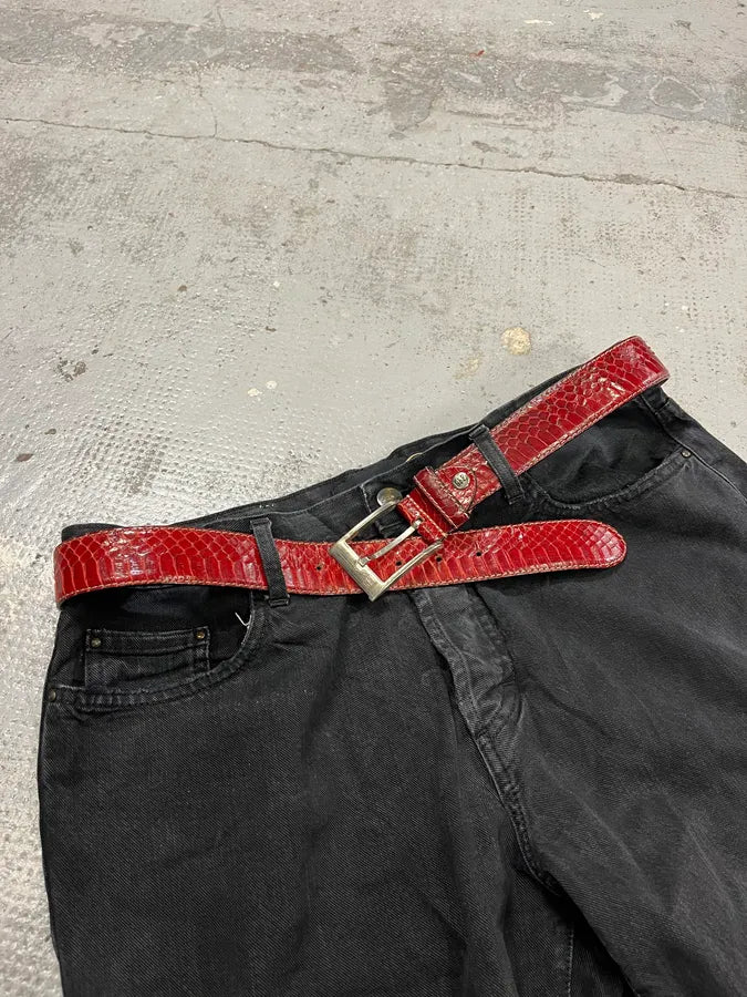 Gianfranco Ferré Red Patent Snake Leather Belt uooNSES 3