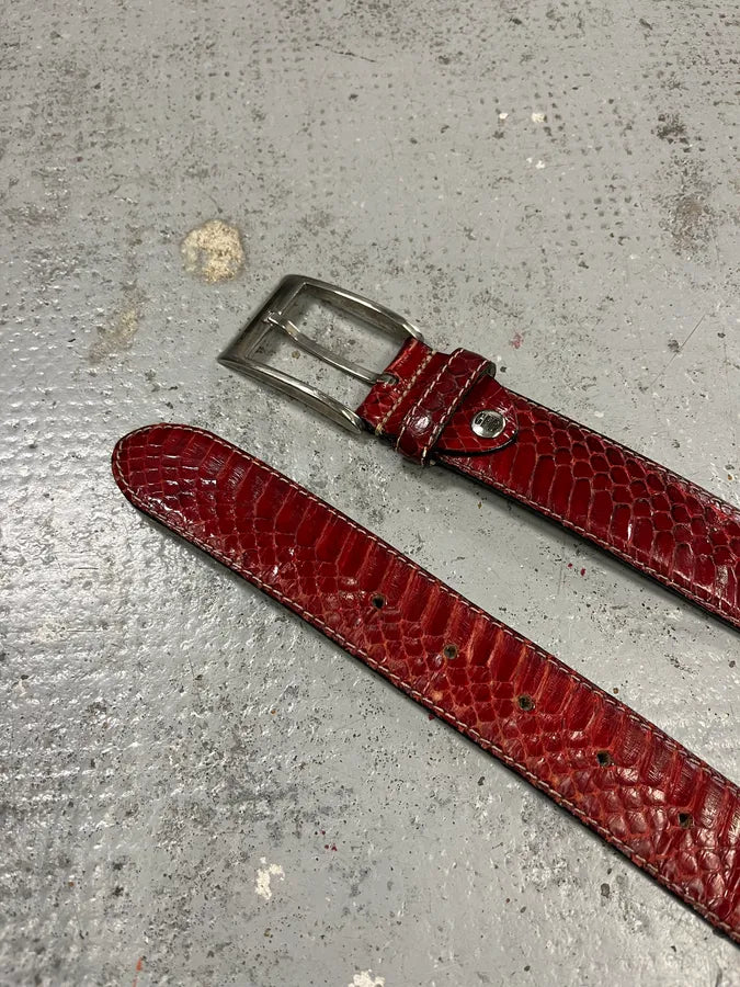 Gianfranco Ferré Red Patent Snake Leather Belt uooNSES 4